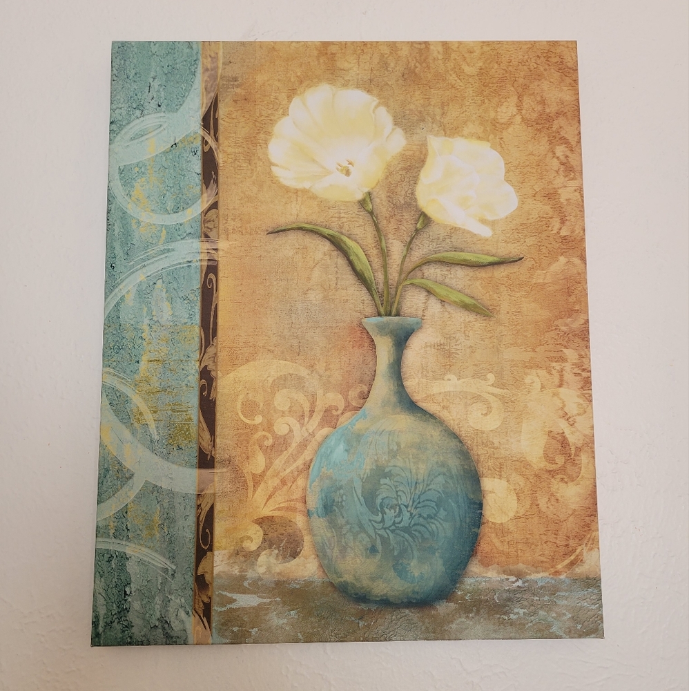 20x16 flowers in vase hanging wall art